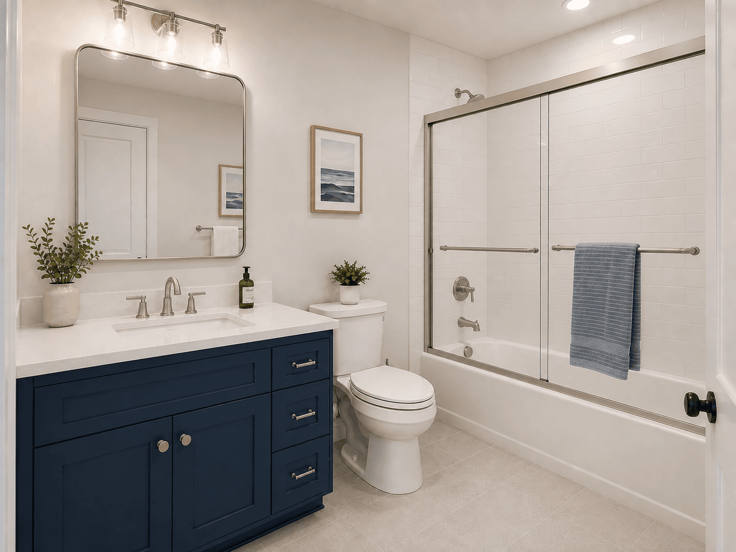 Heritage Blue bathroom collection rendering