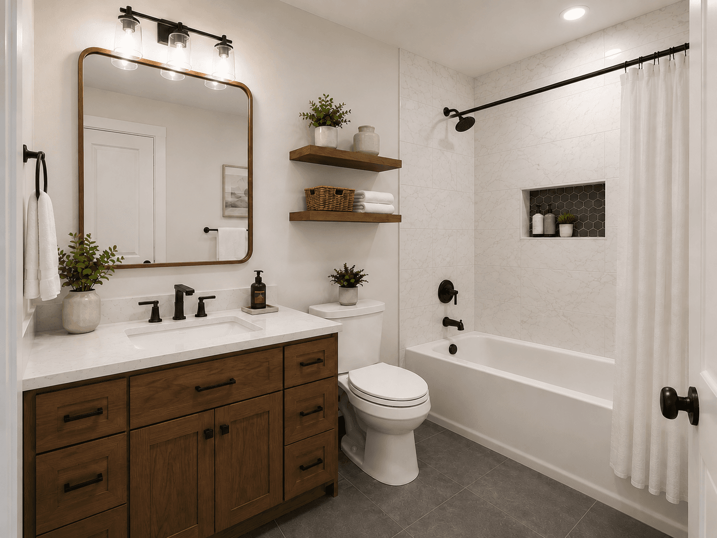 Modern Contrast bathroom collection rendering